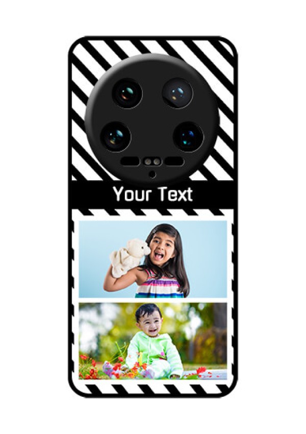 Xiaomi 14 Ultra Custom Glass Phone Case - Black And White Stripes Design