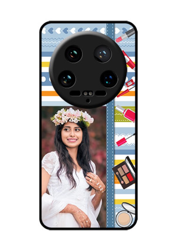 Xiaomi 14 Ultra Custom Glass Phone Case - Makeup Icons Design
