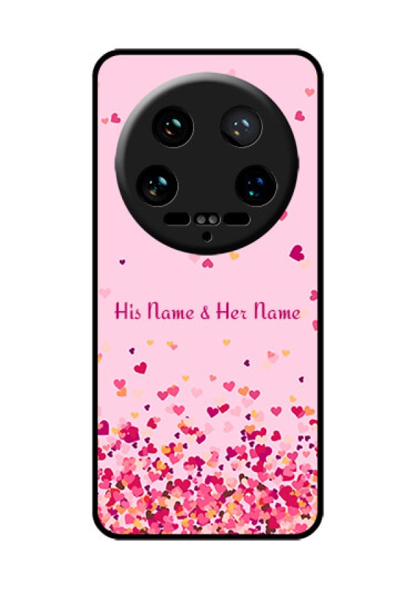 Xiaomi 14 Ultra Custom Glass Phone Case - Floating Hearts Design