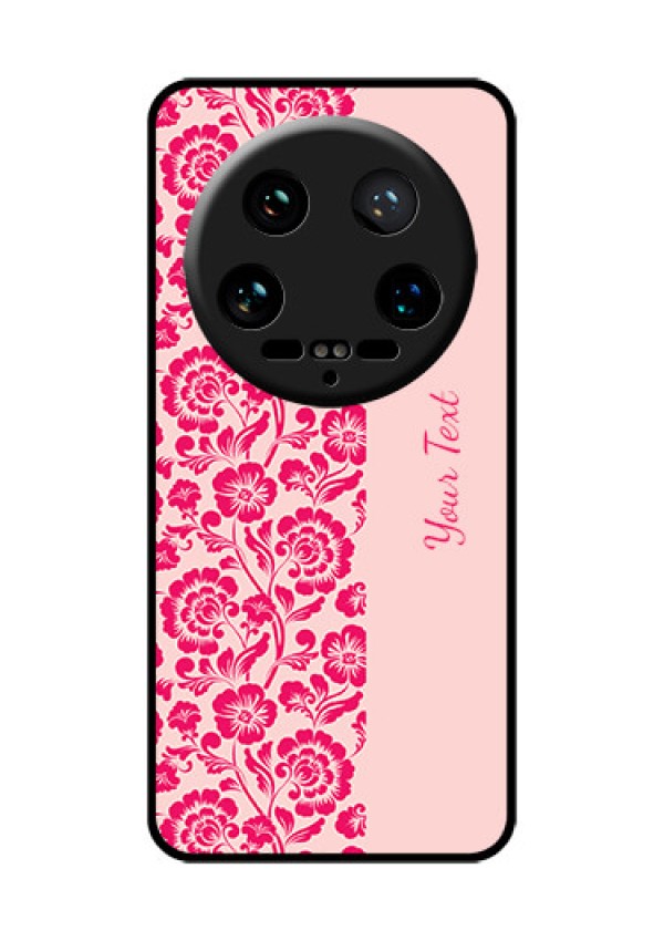 Xiaomi 14 Ultra Custom Glass Phone Case - Attractive Floral Pattern Design