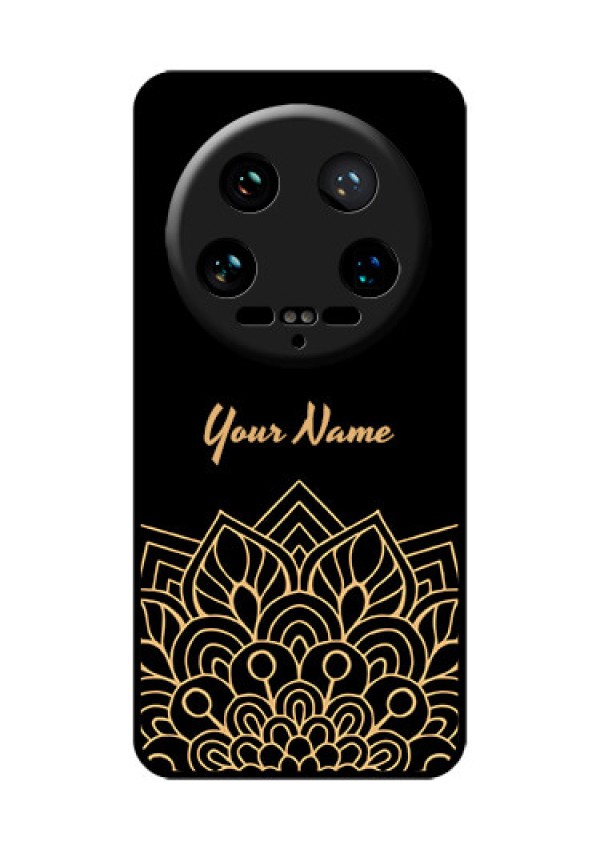 Xiaomi 14 Ultra Custom Glass Phone Case - Golden Mandala Design