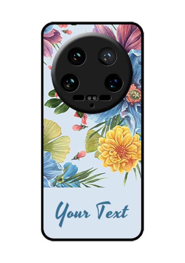 Xiaomi 14 Ultra Custom Glass Phone Case - Stunning Watercolored Flowers Painting Design