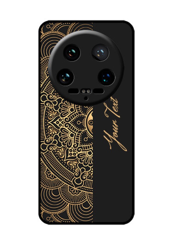 Xiaomi 14 Ultra Custom Glass Phone Case - Mandala Art With Custom Text Design