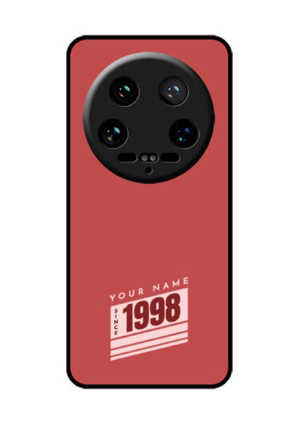 Xiaomi 14 Ultra Custom Glass Phone Case - Red Custom Year Of Birth Design