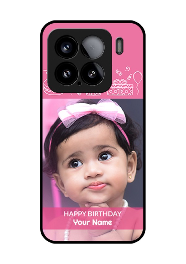 Xiaomi 15 5G Custom Glass Phone Case - With Birthday Line Art Design