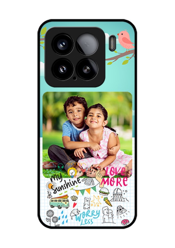 Xiaomi 15 5G Custom Glass Phone Case - Doodle Love Design
