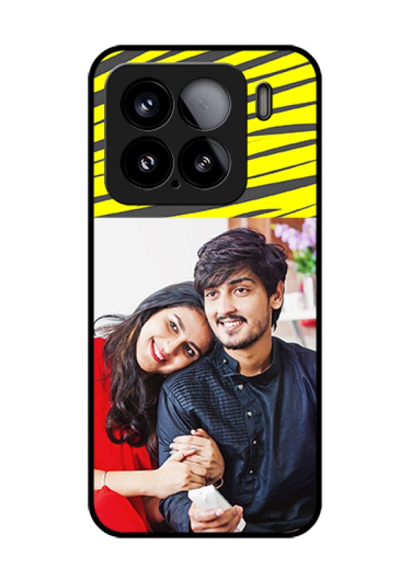 Xiaomi 15 5G Custom Glass Phone Case - Yellow Abstract Design