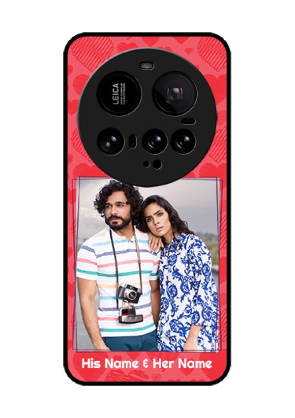 Xiaomi 15 Ultra 5G Custom Glass Phone Case - With Red Heart Symbols Design