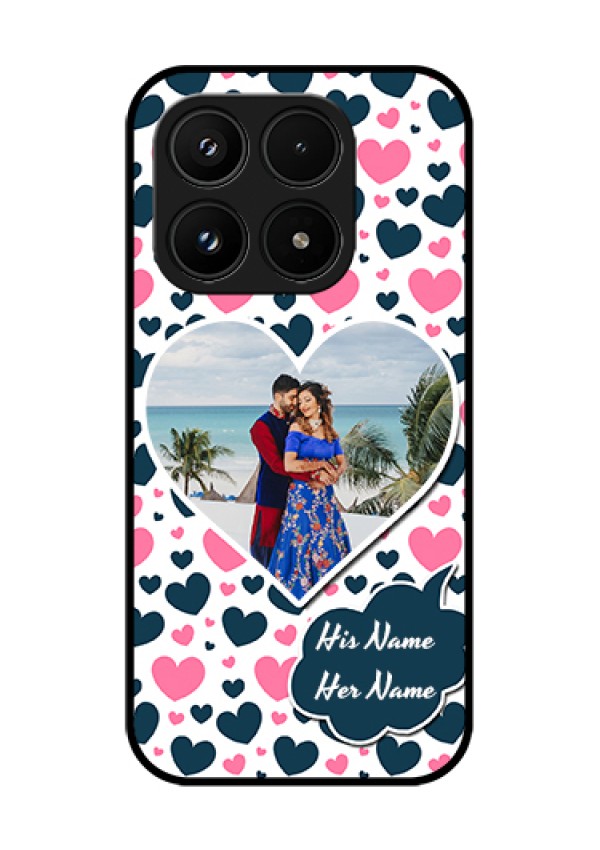 Xiaomi 17 5G Custom Glass Phone Case - Pink & Blue Heart Design