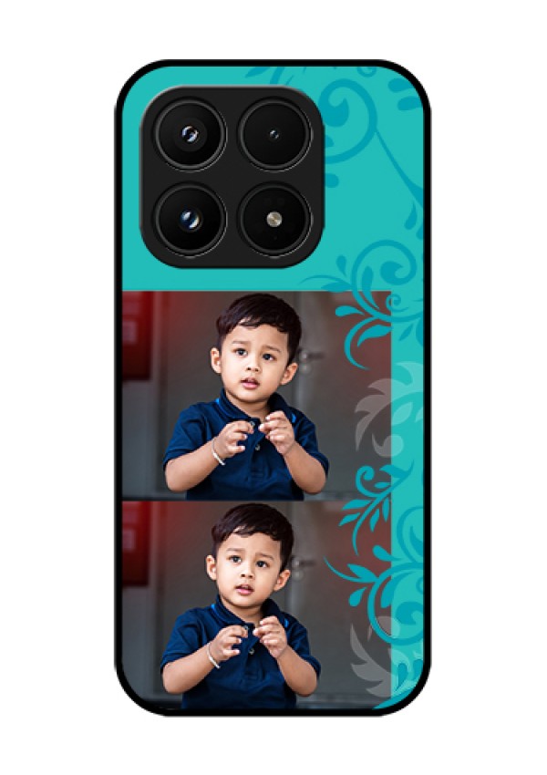 Xiaomi 17 5G Custom Glass Phone Case - With Photo And Green Floral Design