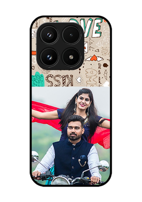 Xiaomi 17 5G Custom Glass Phone Case - Love Doodle Pattern
