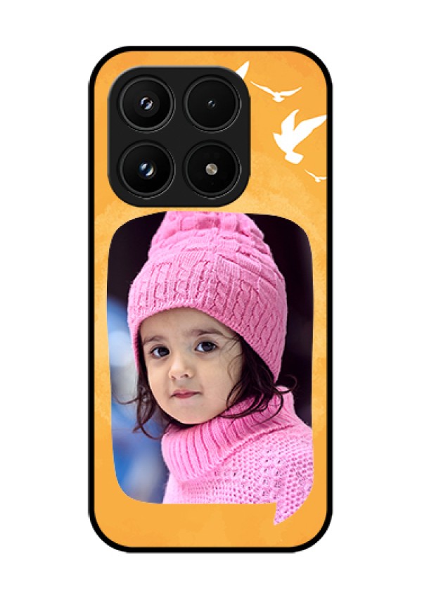Xiaomi 17 5G Custom Glass Phone Case - Water Color Design With Bird Icons