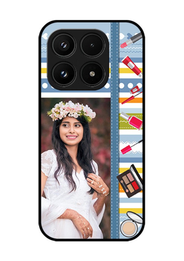 Xiaomi 17 5G Custom Glass Phone Case - Makeup Icons Design