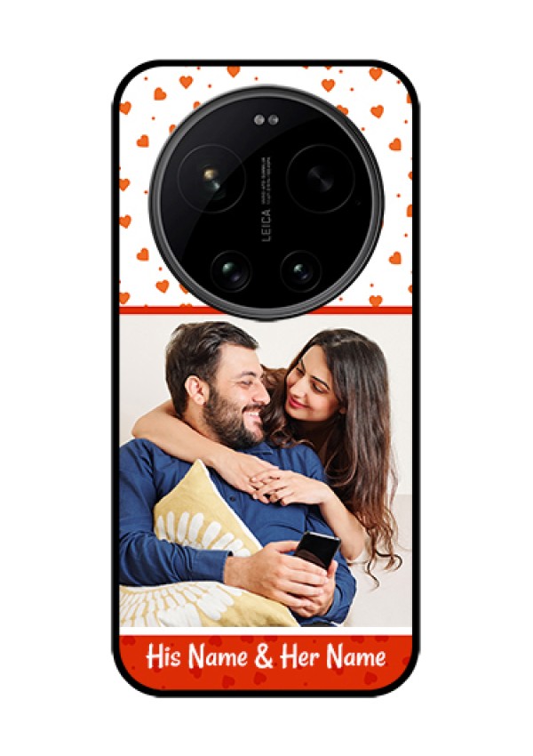 Xiaomi 17 Ultra 5G Custom Glass Phone Case - Orange Love Symbol Design