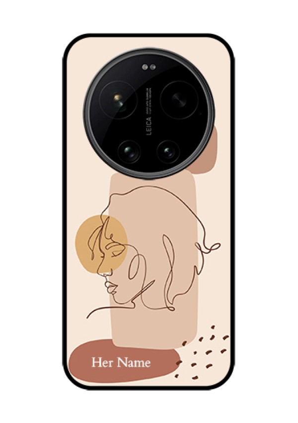 Xiaomi 17 Ultra 5G Custom Glass Phone Case - Calm Woman Line Art Design