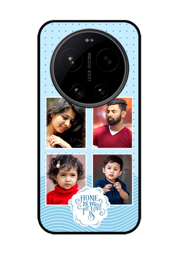 Xiaomi 17 Ultra 5G Custom Glass Phone Case - Cute Love Quote With 4 Pic Upload Design