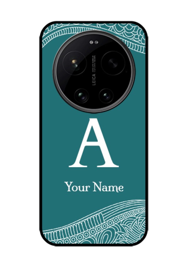 Xiaomi 17 Ultra 5G Custom Glass Phone Case - Line Art Pattern With Custom Name Design