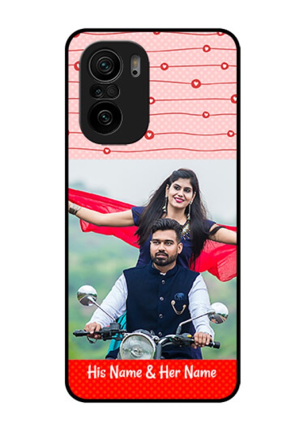 Mi 11x Pro 5G Personalized Glass Phone Case - Red Pattern Case Design
