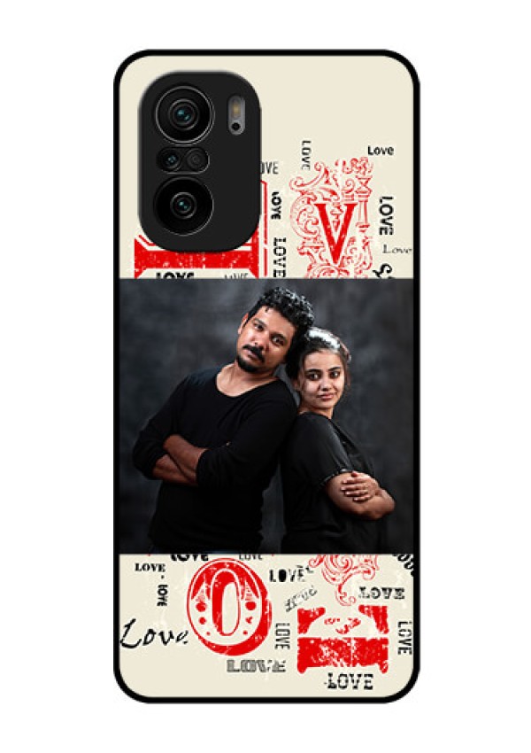 Mi 11x Pro 5G Photo Printing on Glass Case - Trendy Love Design Case