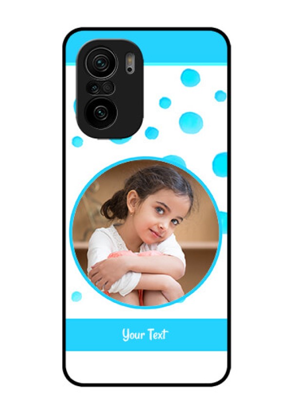 Mi 11x Pro 5G Photo Printing on Glass Case - Blue Bubbles Pattern Design