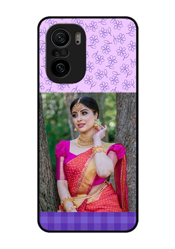 Mi 11x Pro 5G Custom Glass Phone Case - Purple Floral Design
