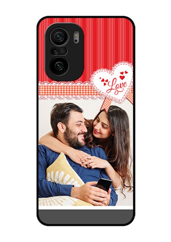 Mi 11x Pro 5G Custom Glass Mobile Case - Red Love Pattern Design