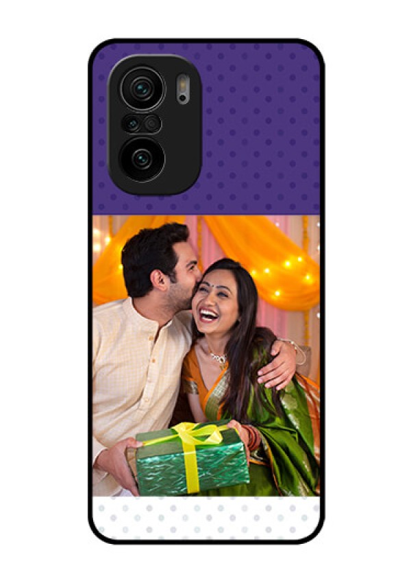 Mi 11x Pro 5G Personalized Glass Phone Case - Violet Pattern Design