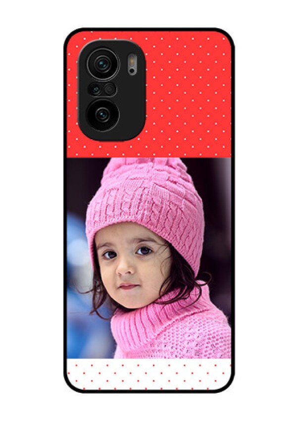 Mi 11x Pro 5G Photo Printing on Glass Case - Red Pattern Design