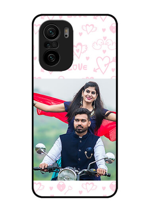 Mi 11x Pro 5G Custom Glass Mobile Case - Pink Flying Heart Design