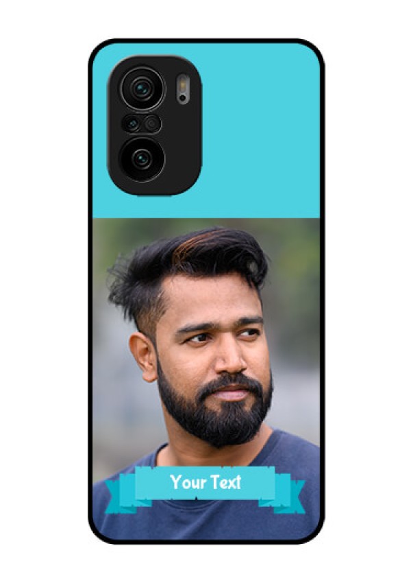 Mi 11x Pro 5G Personalized Glass Phone Case - Simple Blue Color Design