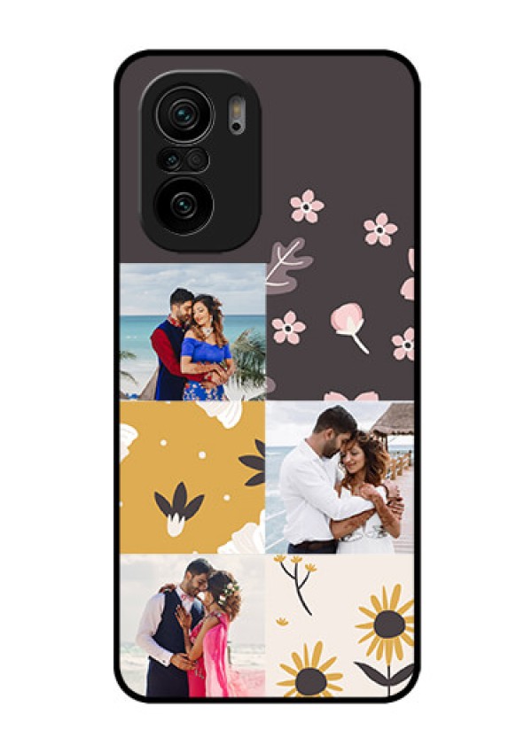 Mi 11x Pro 5G Photo Printing on Glass Case - 3 Images with Floral Design