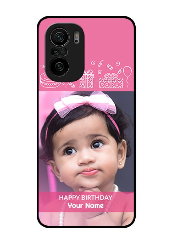 Mi 11x Pro 5G Photo Printing on Glass Case - with Birthday Line Art Design