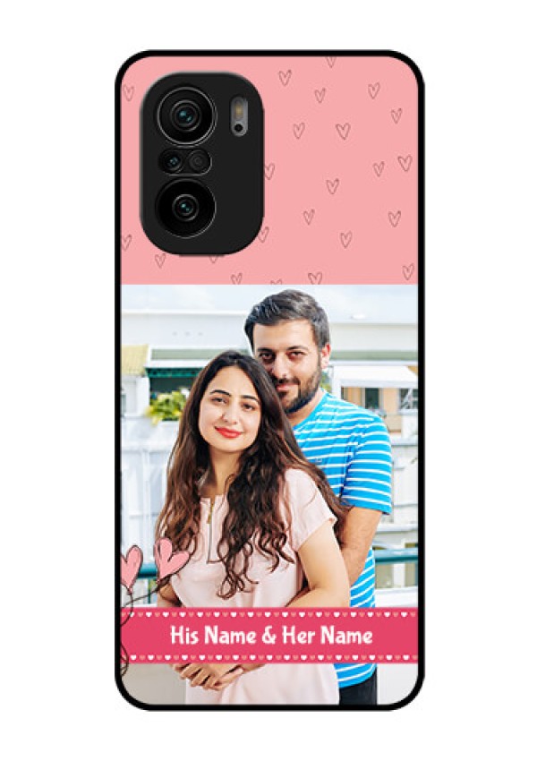 Mi 11x Pro 5G Personalized Glass Phone Case - Love Design Peach Color