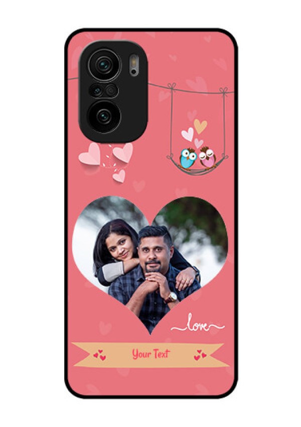Mi 11x Pro 5G Personalized Glass Phone Case - Peach Color Love Design 