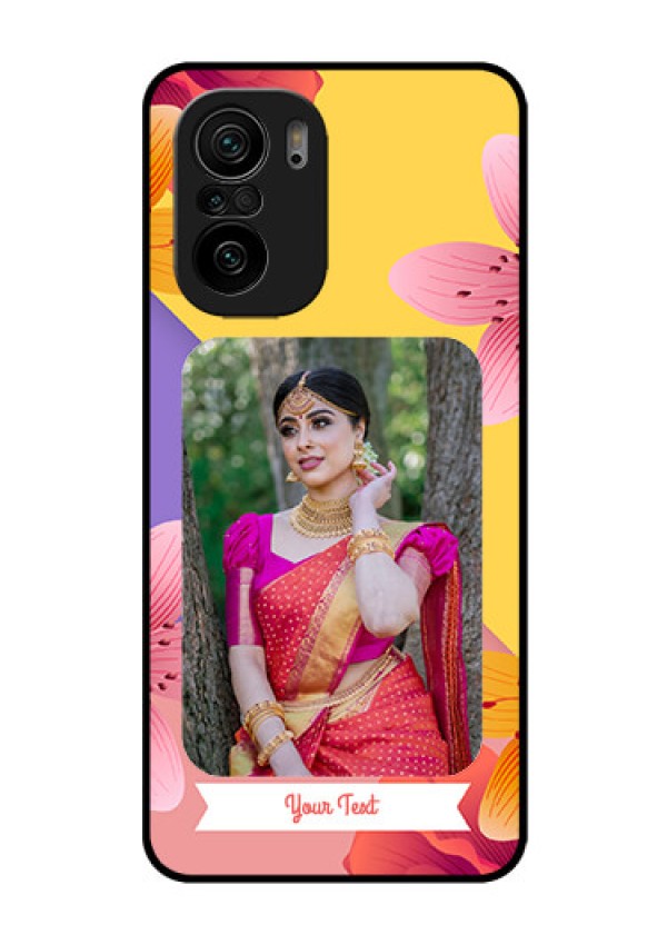 Mi 11x Pro 5G Custom Glass Mobile Case - 3 Image With Vintage Floral Design