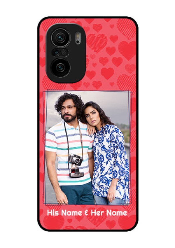 Mi 11x Pro 5G Photo Printing on Glass Case - with Red Heart Symbols Design