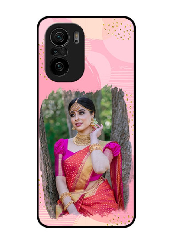 Mi 11x Pro 5G Personalized Glass Phone Case - Gold Glitter Splash Design