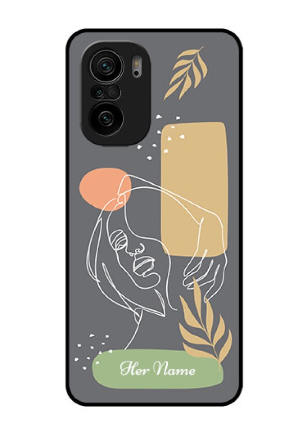 Xiaomi Mi 11X Pro 5G Custom Glass Phone Case - Gazing Woman line art Design
