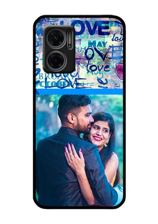 Xiaomi Redmi 11 Prime 5G Custom Glass Mobile Case - Colorful Love Design