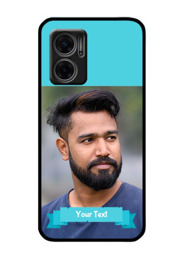 Xiaomi Redmi 11 Prime 5G Personalized Glass Phone Case - Simple Blue Color Design