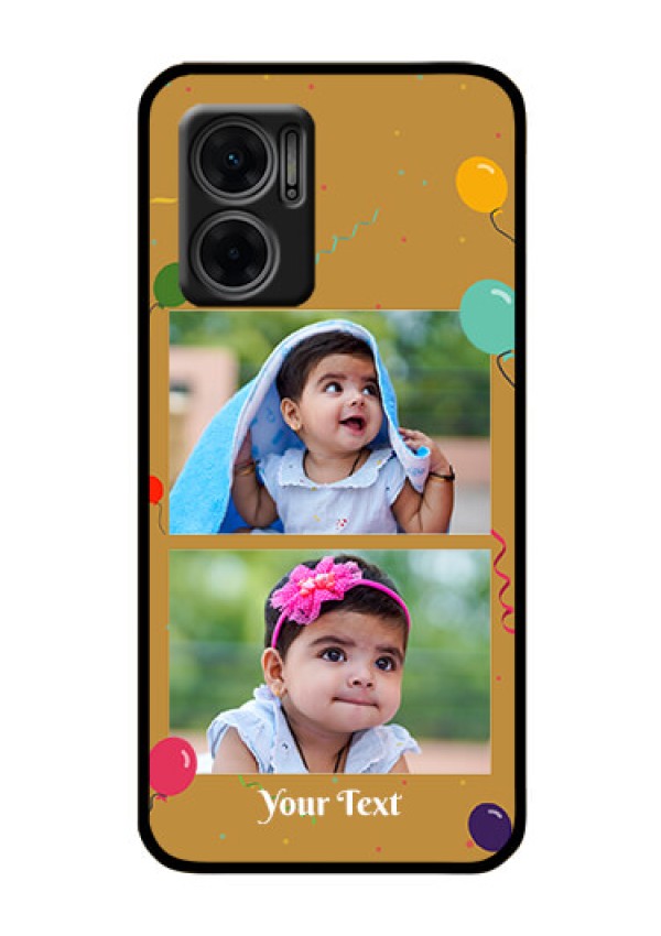 Xiaomi Redmi 11 Prime 5G Personalized Glass Phone Case - Image Holder with Birthday Celebrations Design