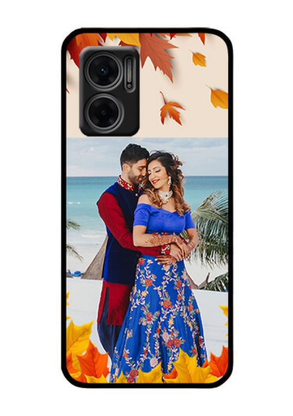 Xiaomi Redmi 11 Prime 5G Photo Printing on Glass Case - Autumn Maple Leaves Design