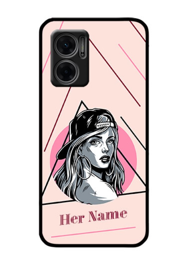Xiaomi Redmi 11 Prime 5G Personalized Glass Phone Case - Rockstar Girl Design