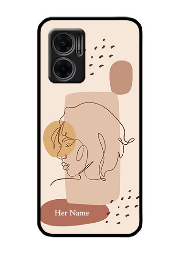 Xiaomi Redmi 11 Prime 5G Photo Printing on Glass Case - Calm Woman line art Design