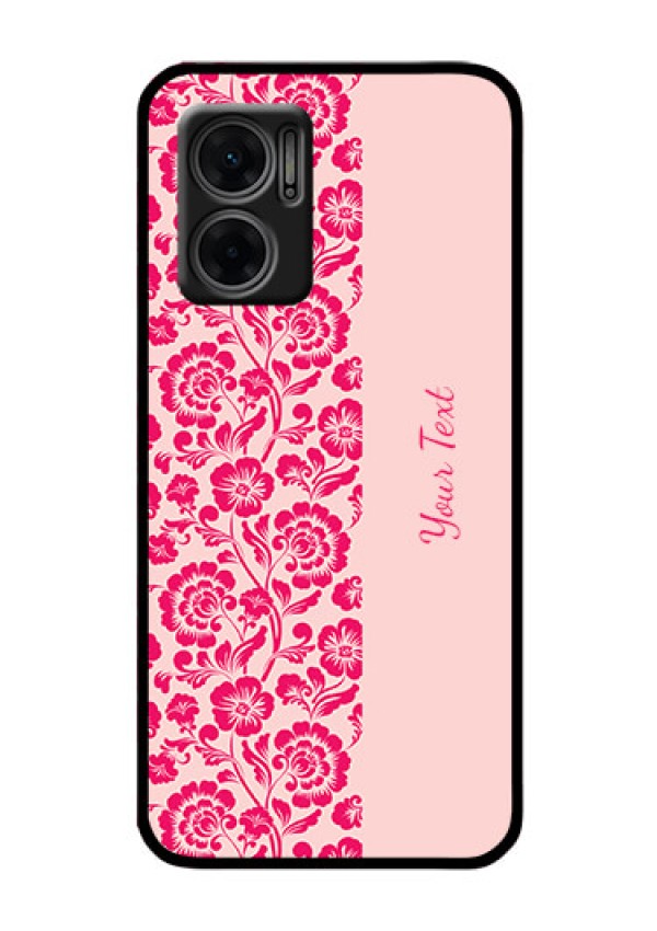 Xiaomi Redmi 11 Prime 5G Custom Glass Phone Case - Attractive Floral Pattern Design