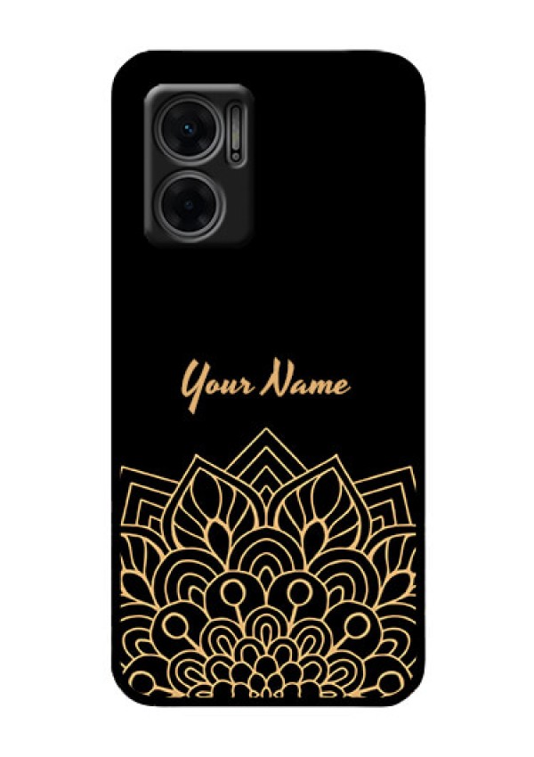 Xiaomi Redmi 11 Prime 5G Custom Glass Phone Case - Golden mandala Design