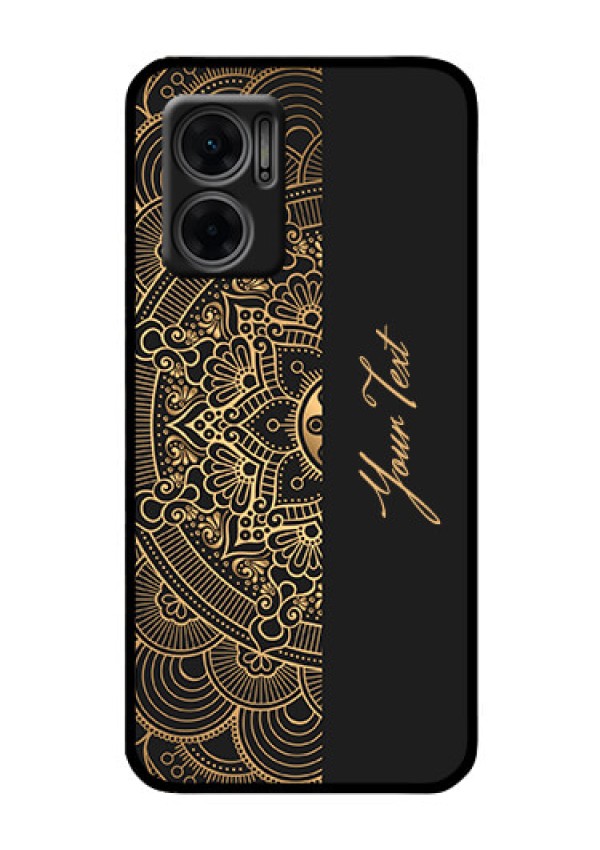 Xiaomi Redmi 11 Prime 5G Photo Printing on Glass Case - Mandala art with custom text Design