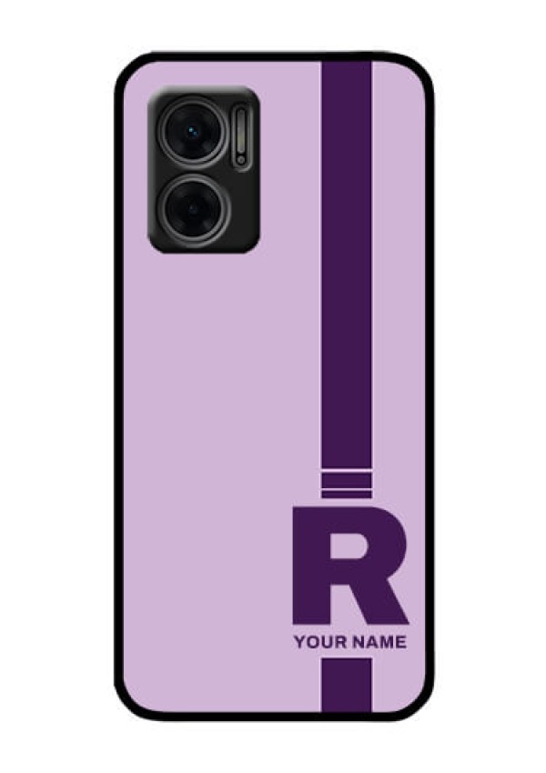 Xiaomi Redmi 11 Prime 5G Photo Printing on Glass Case - Simple dual tone stripe with name Design