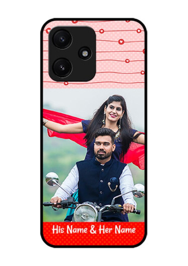 Xiaomi Redmi 12 5G Personalized Glass Phone Case - Red Pattern Case Design
