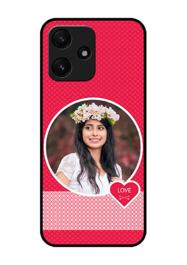 Xiaomi Redmi 12 5G Personalised Glass Phone Case - Pink Pattern Design